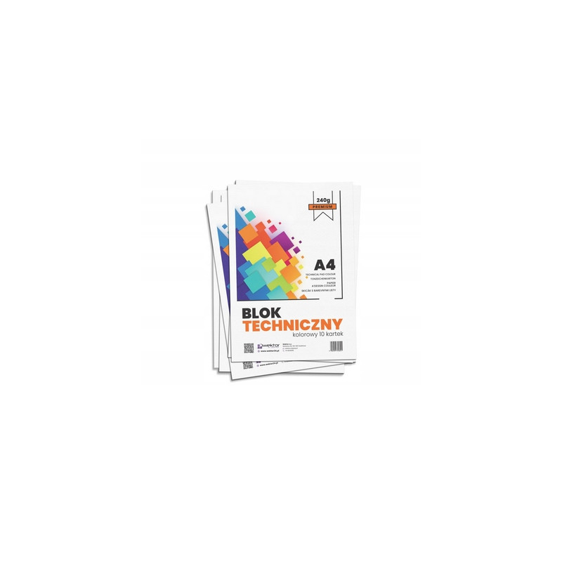 BLOK TECHNICZNY A4/10 240G KOLOR  PREMIUM WEKTOR/10/