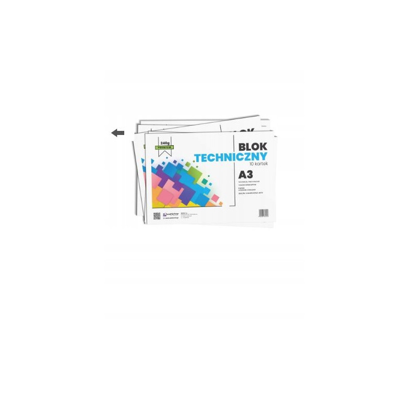 BLOK TECHNICZNY A3/10 240G KOLOR  PREMIUM WEKTOR