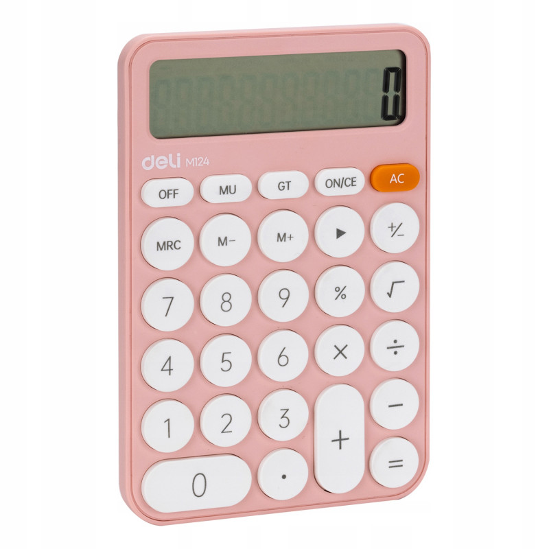 DELI KALKULATOR M124 12-POZYCYJNY RÓŻOWY