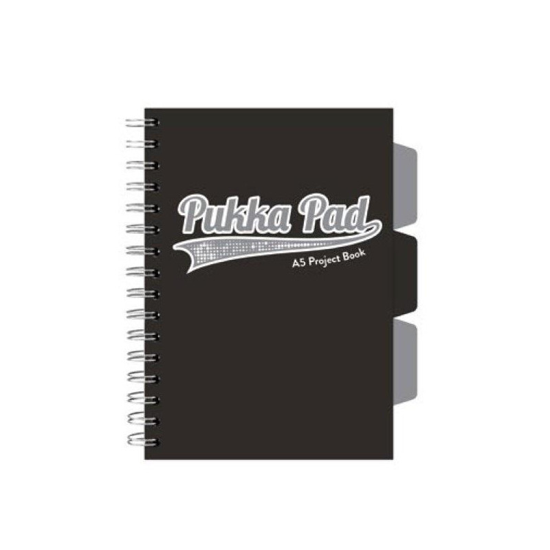 PUKKA PROJECT BOOK BLACK & GREY A5 KRATKA CZARNY 100K 80G