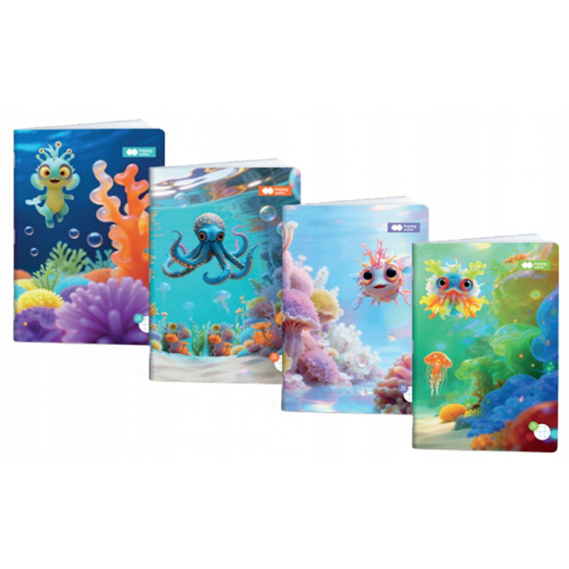 Zeszyt A5 Aqua Cuties, 32k, kratka, Happy Color