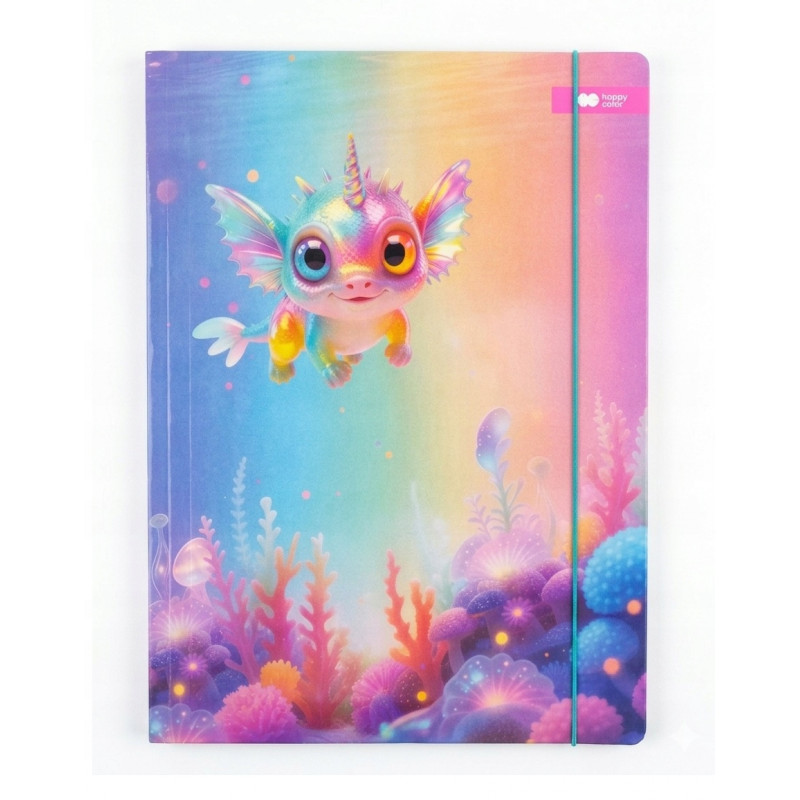 Teczka kartonowa z gumką, Aqua Cuties, Candy, UV, 24x31cm, Happy Color