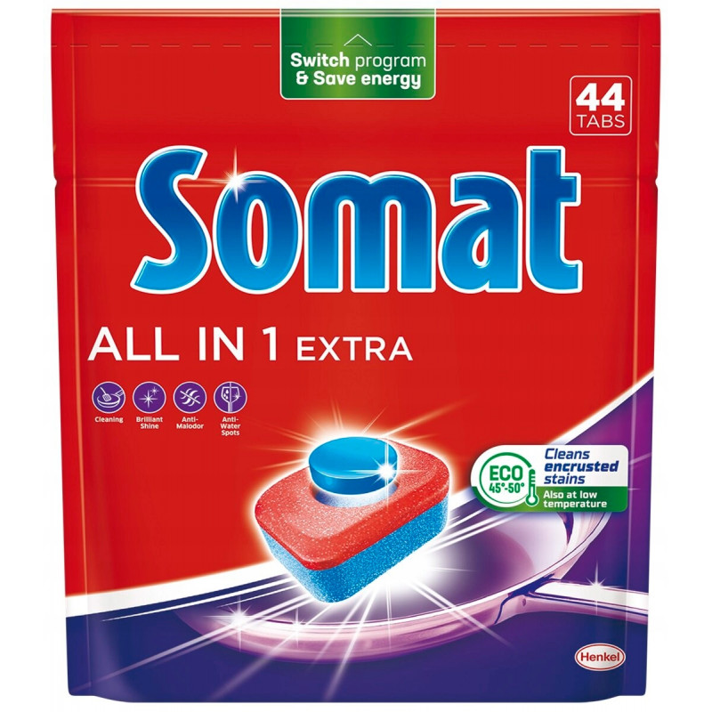 KAPSUŁKI DO ZMYWARKI SOMAT ALL IN ONE EXTRA 44SZT
