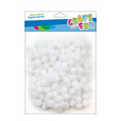 OZDOBA POMPON 120SZT BIEL 1CM