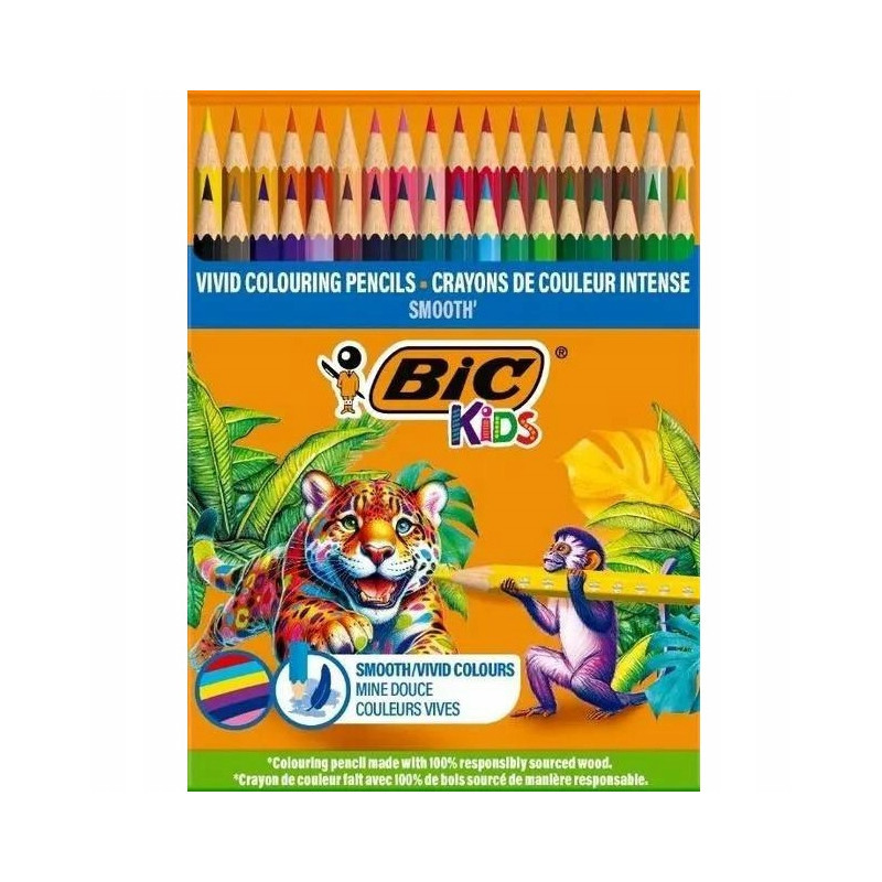 KREDKI OŁÓWKOWE DREWNIANE 48 SZT KIDS SMOOTH /4/