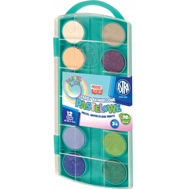 FARBY AKWARELOWE PASTEL 12 KOL 23,5MM