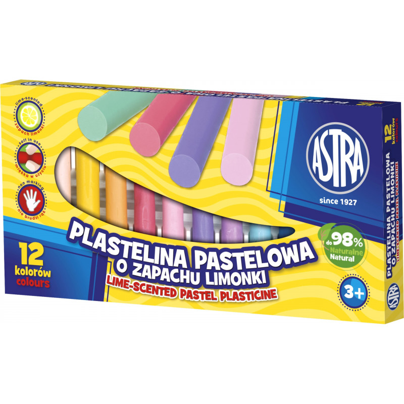 PLASTELINA 12 KOL PASTEL-ZAPACH.LIMONKI  /5/ ASTRA