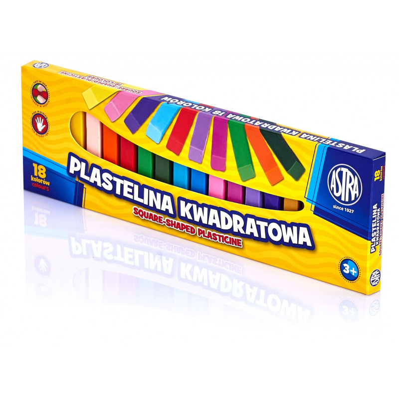 PLASTELINA 18 KOL. KWADRATOWA  /4/ ASTRA