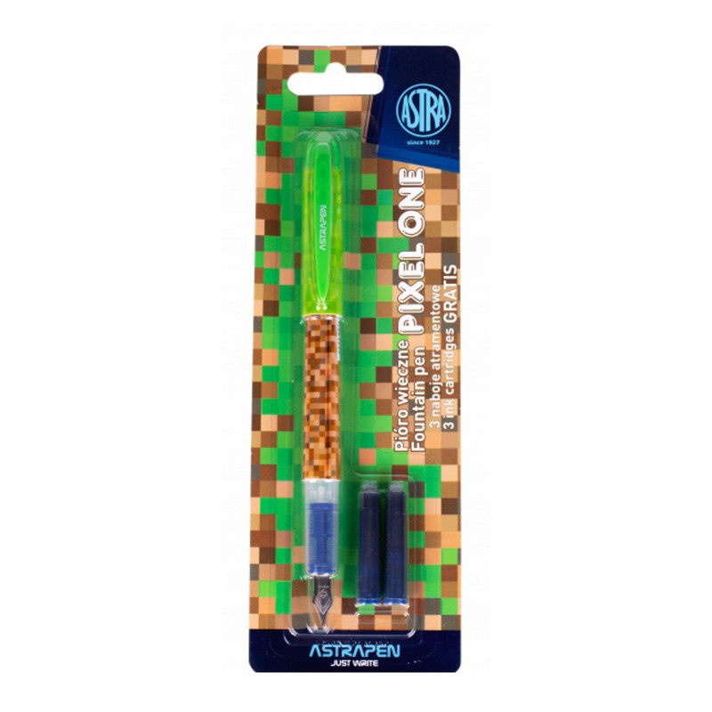 PIÓRO MŁODZIEŻOWE PIXEL ONE - BLISTER 1 SZTUKA + 3 NABOJE