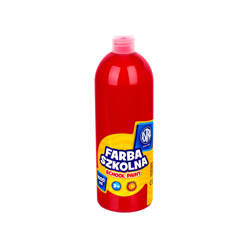 FARBA SZKOLNA 1000ML CZERWONA  ASTRA
