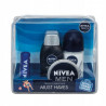 NIVEA ZESTAW MEN TRAVEL KOSMETYCZKA /SHOWER GEL 2x50ml+ROLL 50ml+CREAM 30ml+LIP BALM 4,8g//8/