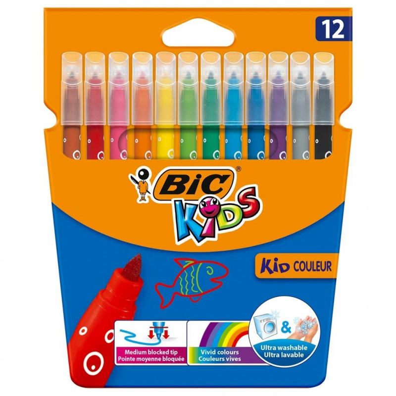 FLAMASTRY 12 KOL. KID COLOUR BIC /25/
