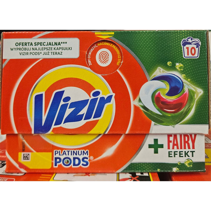 Vizir Kapsułki do prania 10Prań 000g Platinum Pods+Fairy Efekt