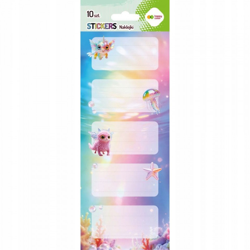 Naklejki na ZESZYTY - Aqua Cuties, 86x255 mm, Happy Color